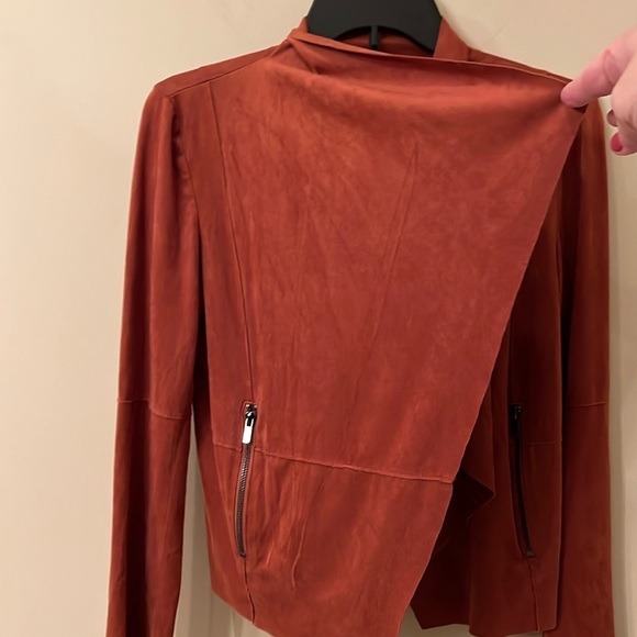 Bagatelle jacket woman’s small rust color faux suede open draped front pockets - Picture 5 of 13